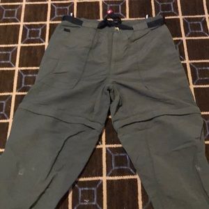 Dark green north face pants.